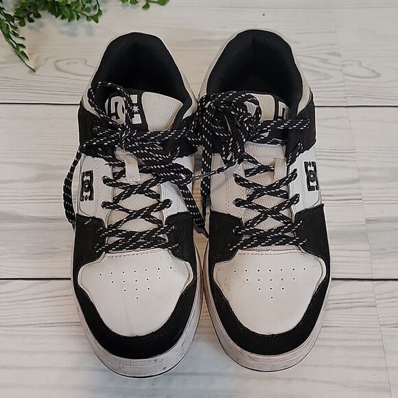 DC shoes Cure skateboard sneaker - black & white Men's Size 8.5 - Picture 3 of 10
